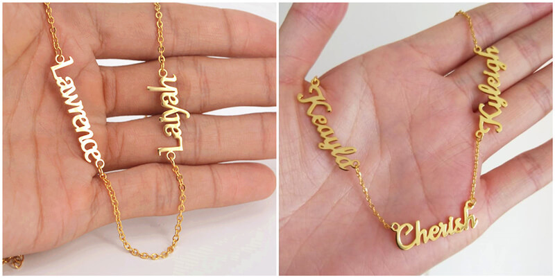 personalized 3 nameplate necklaces custom name necklaces with multiple names wholesale 